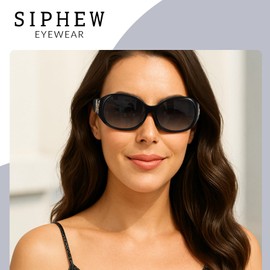 SIPHEW Polarised Sunglasses Womens Trendy Ladies Sunglasses with UV400 Protection Vintage Wrap Around Sun Glasses for Women