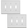 OKAWYC Triple Toggle Light Switch Cover Aria Metal Wall Plate,