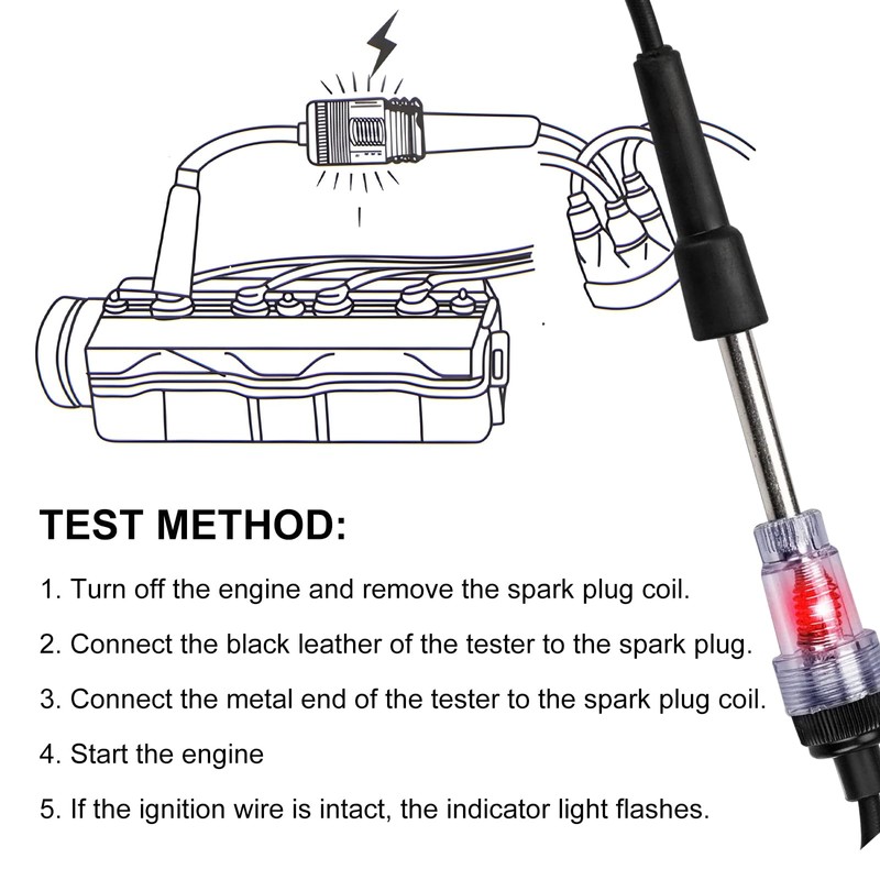 NYTKL Inline Spark Plug Tester, Straight Boot Engine Ignition Coil