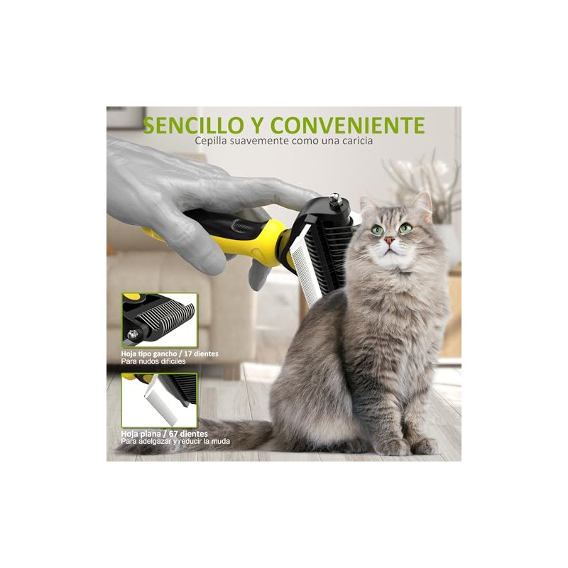 Spring Blossoms - Peine Profesional 2 en 1 para Gatos