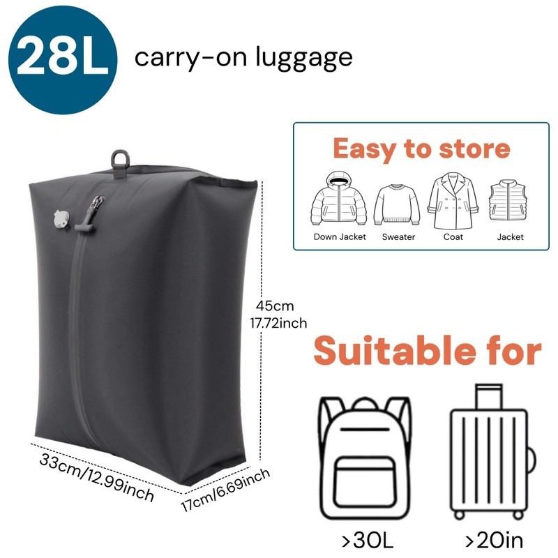 OrganiMax Vacuum Storage Bag Clothes – Foldable Breathable Compartment Bins,