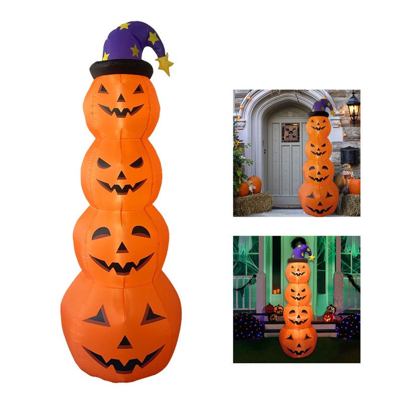 Inflatable Pumpkins Lighted Up Stacked Blow Up Pumpkins for Indoor