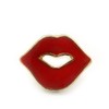 13mm W/Small Red Enamel Lips Stud Earrings/Gold Plating/Children's/Teen's/Kid's
