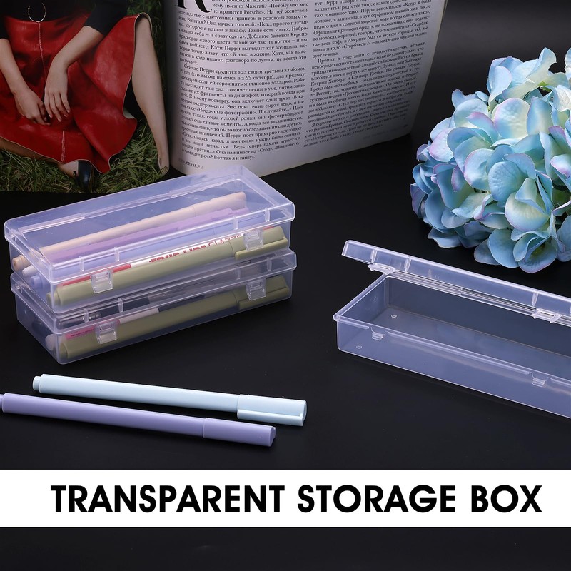 Dimeho 6 Inch Plastic Storage Boxes, 3 Pcs Rectangular Small