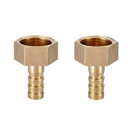 JIHXYER Brass Nozzle Connector 10 mm G1/2 Adaptor for Hose with Female Thread Pack of 2
