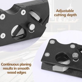 Chamfer Plane Adjustable Woodworking Hand Planer with 6 Cutter Head Efficient Wood Chamfer Plane for Professional Woodworker Beginner Craftsmen..(black)