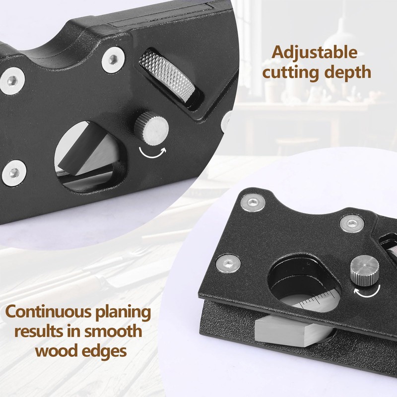 Chamfer Plane Adjustable Woodworking Hand Planer with 6 Cutter Head