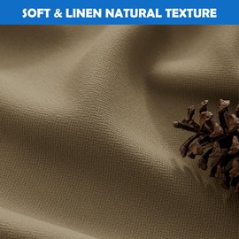 Beauoop 100% Blackout Curtains 90 Inch Long 2 Panels for Bedroom Living Room Brown Linen Textured Room Darkening Thermal Insulated Soundproof Grommet Top Window Treatment Drapes,52x90, 2 Set