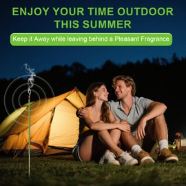 SHOPPGO Citronella Incense Sticks, Outdoor Incense Sticks, Citronella Outdoor with incense Holder, Suitable for Home, Indoor, outdoor, Garden, Patio, Camping, 120 Sticks