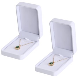 KUKUVR 2 Pieces Classic Velvet Necklace Pendant Box for Jewelry Gift, Small Jewellry Storage Display Case for Christmas Wedding Engagement Birthday Anniversary