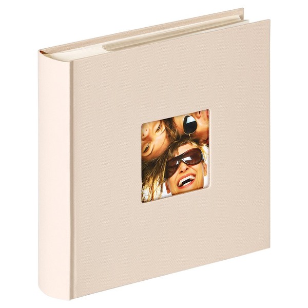 Walther Fun Memo Slip-in Album for 200 Photos of 10 x 15 cm Size, Textured Paper, Sand, 24 x 22 x 5 cm