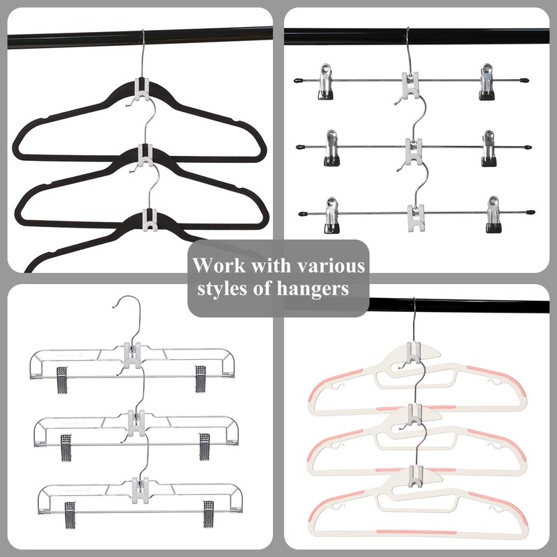 Frezon Clothes Hanger Connector Hooks, Outfit Hangers, Hanger Extender Clips,