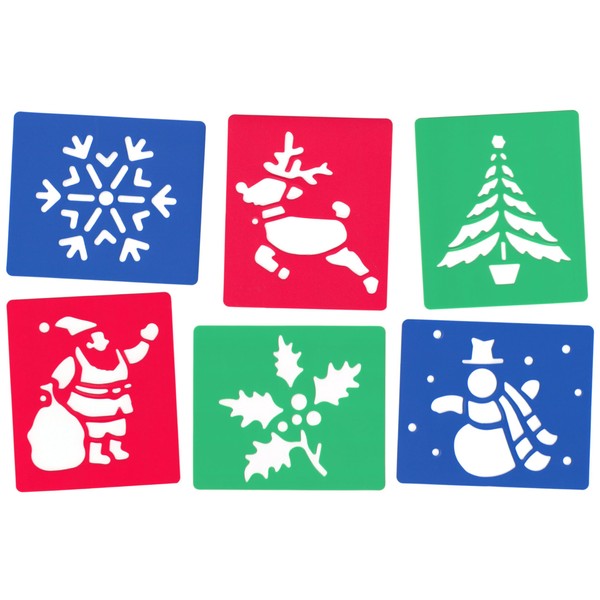 Major Brushes Washable Christmas Stencils - Pack of 6