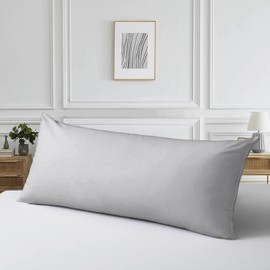 Body Pillowcase Covers 20x48 inches with Zipper Closure 100% Soft Egyptian Cotton Long Body Pillow Cover 500 Thread Count 1-Pices Large Pillow case Body Pillowcase 20x48 inch, Silver Grey