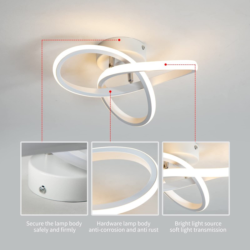 minfair Modern LED Ceiling Light,Round Geometry Ceiling Lamp,Chic Chandelier 4500K
