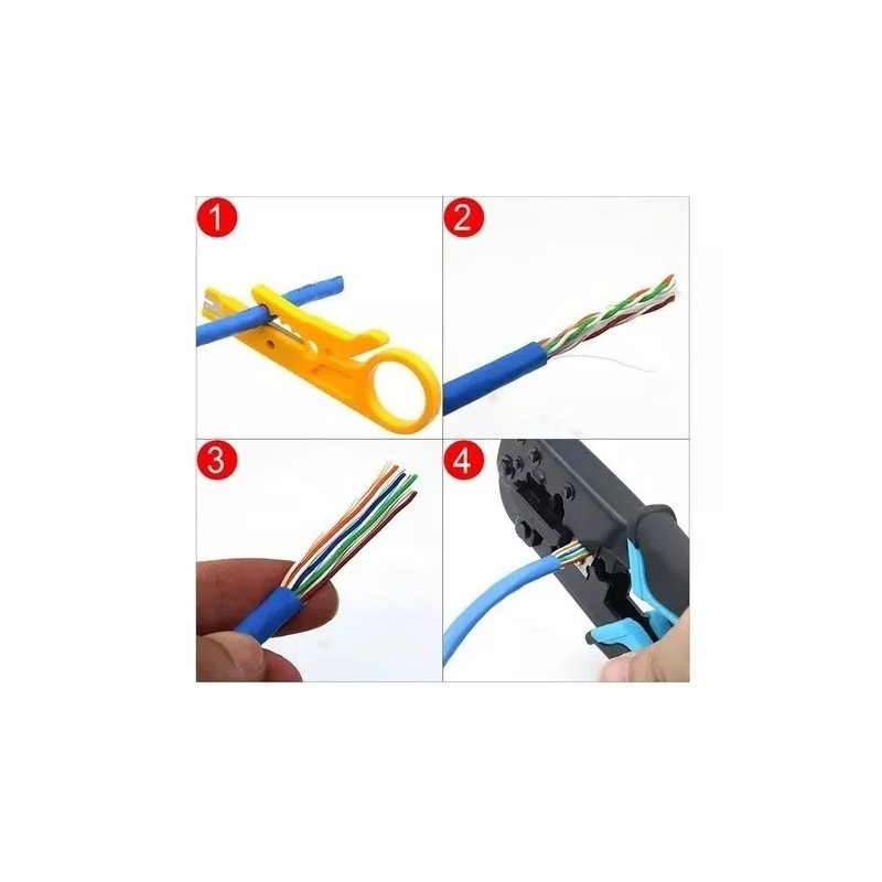 Taej 85 Pinzas Ponchadoras 3 En 1 Rj45 Rj11 Rj12