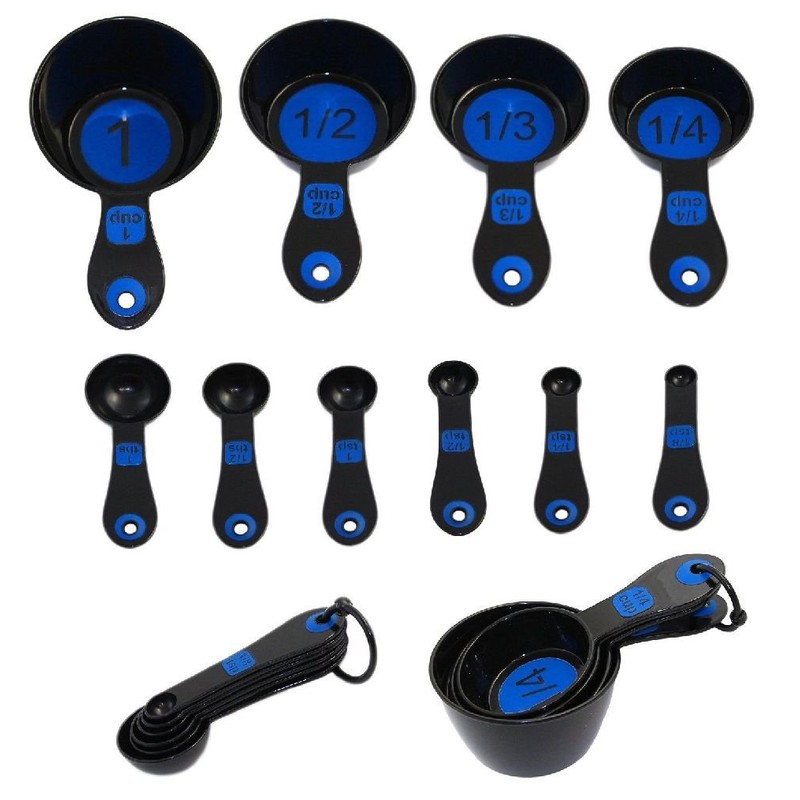 Set of 10 Piece Measuring Spoons and Measuring Cups (White