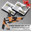 12-Pack Square Drive Bits- Premium S2 Alloy Steel Square Bit