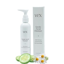 VEX Gentle Facial Cleanser – Hydrating Face Wash for Sensitive Skin, with Chamomile, Cucumber & Oat Extracts – Fragrance-Free, Vegan, Non-Irritating Daily Cleanser for All Skin Types (4 oz)
