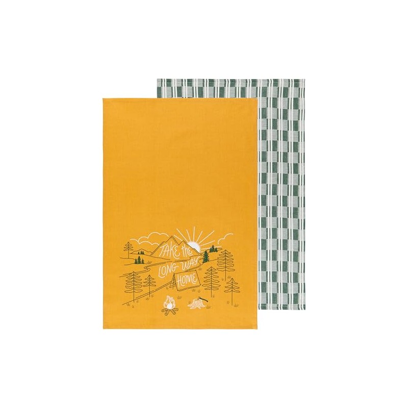 Jubilee Danica Kitchen Towel Set of 2-100% Cotton Camp Out