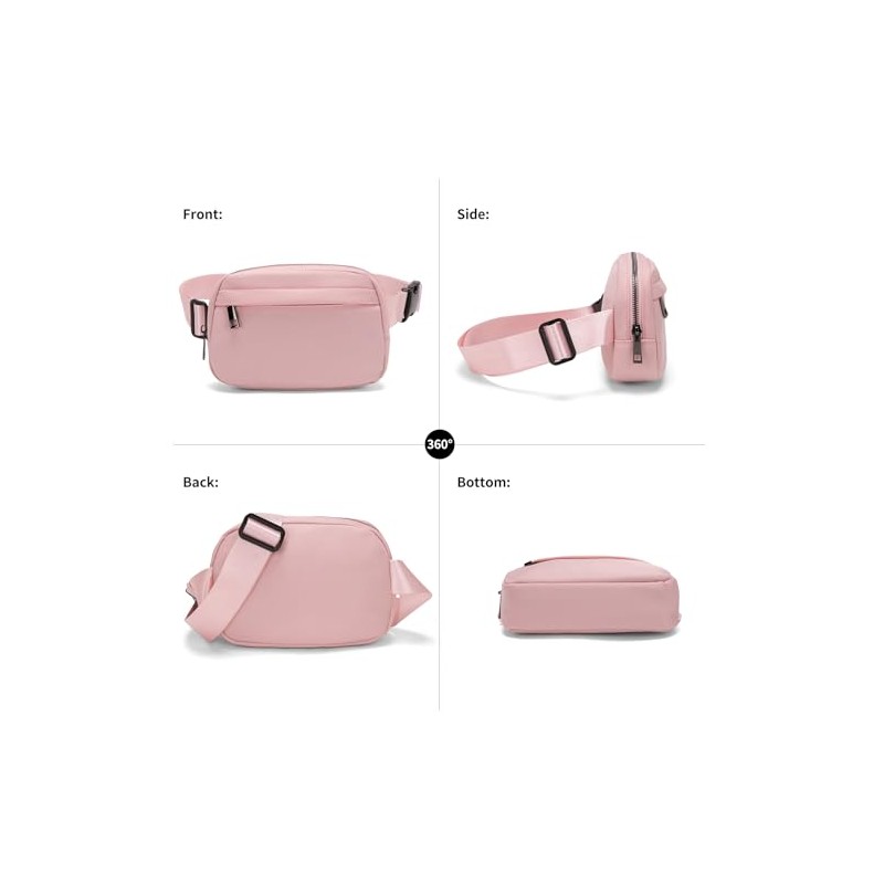 Riñonera unisex con correa ajustable, Rosa, 8.5 inches, Elegante riñonera