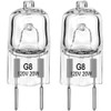 G8 20W Microwave Oven Light Bulbs Under Hood, 2800K Warm White Dimmable, 300°C Heat Resistant, JCD Type 2 Pin Base G8 Under Cabinet Puck Lights, GE Oven Light Bulb Replacement, 120V, 2 Pack
