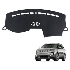 PeakPurit Black Dashboard Dash Board Cover Mat Carpet for Ford Explorer 2011-2019 Accessories Dash Cover Flannel Material Dash Mat Sunshade