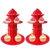 2 Pcs Fire Hydrant Cupcake Stand,3 Tier Sturdy Cardboard Firefighter