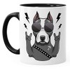 MoonWorks® Kaffee-Tasse mit Motiv Hund Heavy Metal Comicstil Metalhand Bürotasse