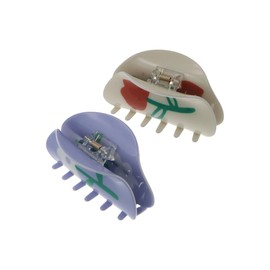 2 Pcs Elegant Flower Hair Claw Clips for Women Girls No-Slip Acrylic Shark Clip Tulip Flower Hair Claw For Thin Thick Long Hair