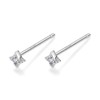 925 Silver Earrings, Gold, 18K Coating, Ultra Small, Rhombic, CZ