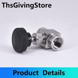 ThsGivingStore 1/8 1/4 3/8 1/2 Inch NPT Valves 304 Stainless Steel NPT Female Needle for Valve Flow Control Water Gas Oil (NPT 3/8)