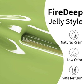 Firedeep Kiwi Green Gel Nail Polish Jelly Sheer Green Nail Polish UV/LED Soak Off Light Gel Polish 0.54 Fl Oz