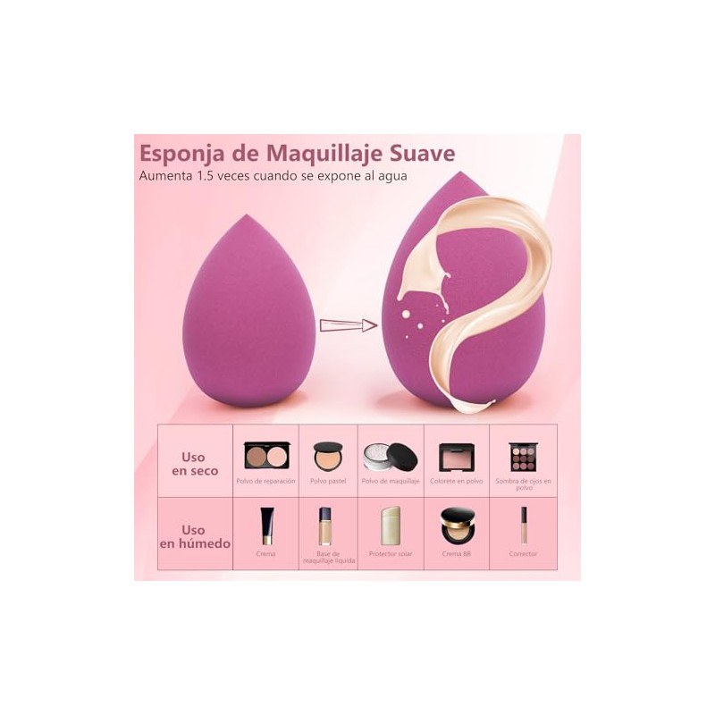 DUAIU - Set de 4 esponjas de maquillaje para difuminar