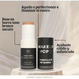 Makeup Pop Maquillaje en Barra Orgánico, Tono S03, Presentación Sólida, 14 g