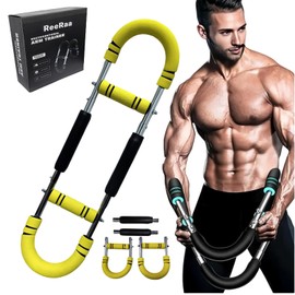 ReeRaa Twister Arm Trainer, Wrist Exerciser Forearm Exerciser, Muscle Building, Portable Twister Bar, Detachable Design Fitness Anywhere, Home Gym, Wrist & Forearm Strengtheners (Yellow)