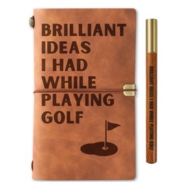 InnoBeta Golf Gifts for Men/Women, Funny Golf Gifts Leather Journal Notebook with Pen and Pen clip 7.87 x 4.7 Cover, 4 x 7.5 Pages (Inches) - Brilliant