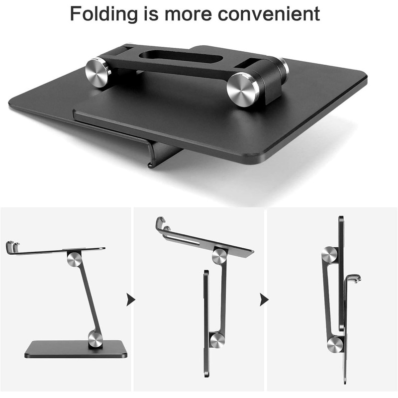 Genérico Adjustable Foldable Steel Tablet Phone Holder Dual Height and