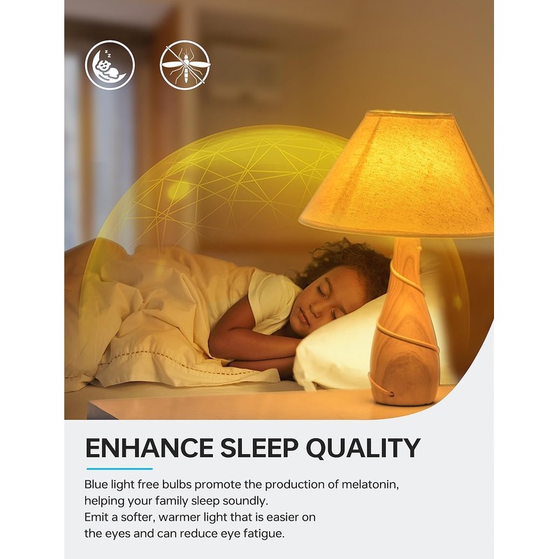KINDEEP Yellow Bug LED Light Bulb 4 Pack, 23W (150-200W