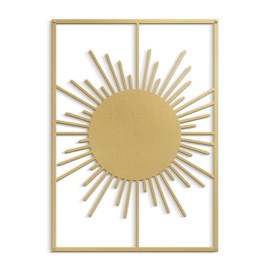 SIGNLEADER Metal Wall Art Decor Shining Sun Landscape Minimalist Modern Abstract Wall Sculpture Hangings Home Decoration for Living Room, Bedroom, Bathroom, Kitchen, Outdoor - 30" Gold