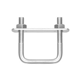 TOP-VIGOR 10 sets M6 Square U-Bolts, 30mm Inner Width 50mm Length 304 Stainless Steel U-Bolts with Nut, Plate for Building Installations Mechanical Parts Connection Cehicles Ships