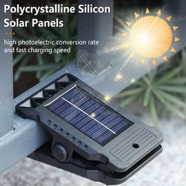 AHXHWKA Solar Clip Lights, 3 Modes Motion Sensor Solar Outdoor Lights, Waterproof No Drill Solar Powered Clip On Lights for Fence, Patio, Garden, Yard, Garage, Camping (4, White)