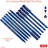 Doms 10 x 0.6mm Tip Trio-matic BLUE Triangular Ballpoint Pens