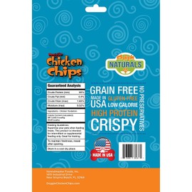 Chip's Naturals Doggie Chicken Chips Large 15 oz All Natural High Protein Low Calorie Healthy Dog Treats, Grain Free Gluten Free USDA Inspected & Approved Chicken Treat for Dogs, Pet Supplies