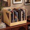 Briwooody 85 Records Wood Vinyl Record Storage with Handles for