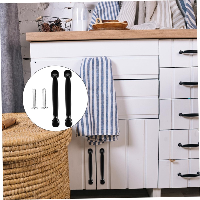 Gadpiparty 10pcs Sturdy American Style Cabinet Handles Black Drawer Knobs