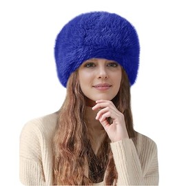 Lina & Lily Women's Winter Faux Fur Hat, royal