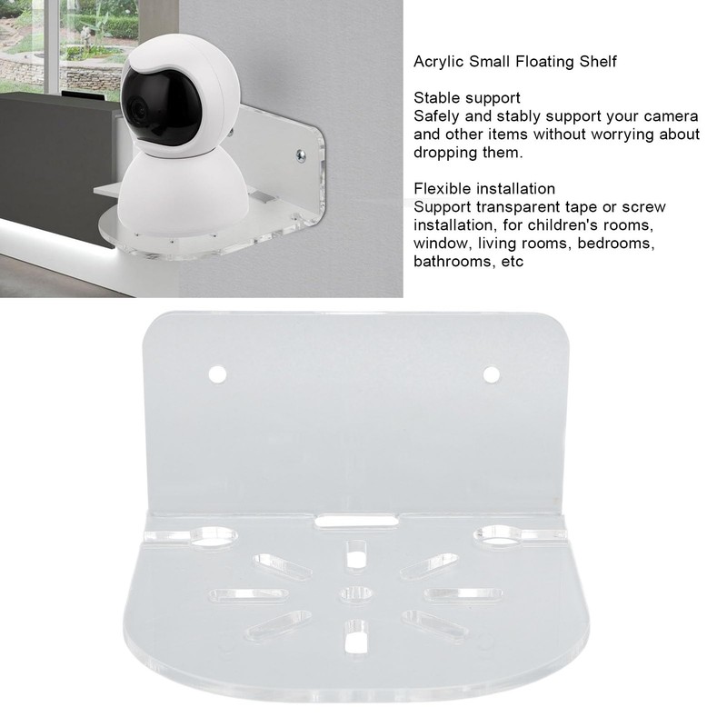 Acrylic Small Floating Shelf, Transparent Wall Mounted Holder, Mini Floating