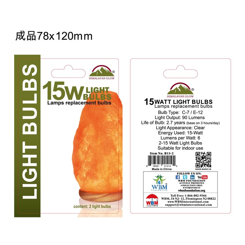 Himalayan Glow Salt Lamp Bulbs 6 Pack + 2 FREE
