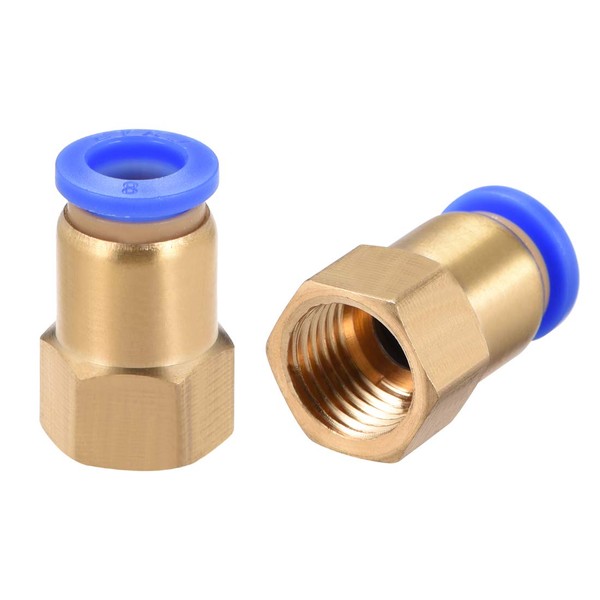 uxcell Push In Plug Tube Fitting Adapter Straight Pneumatic Connector Connection Pipe Fitting 8mm Tube Outer Diameter x G1/4 Female 4 Pieces
